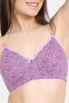 Rosaline Everyday Double Layered Non-Wired 3/4th Coverage T-Shirt Bra - Violet Tulip — thumbnail 4